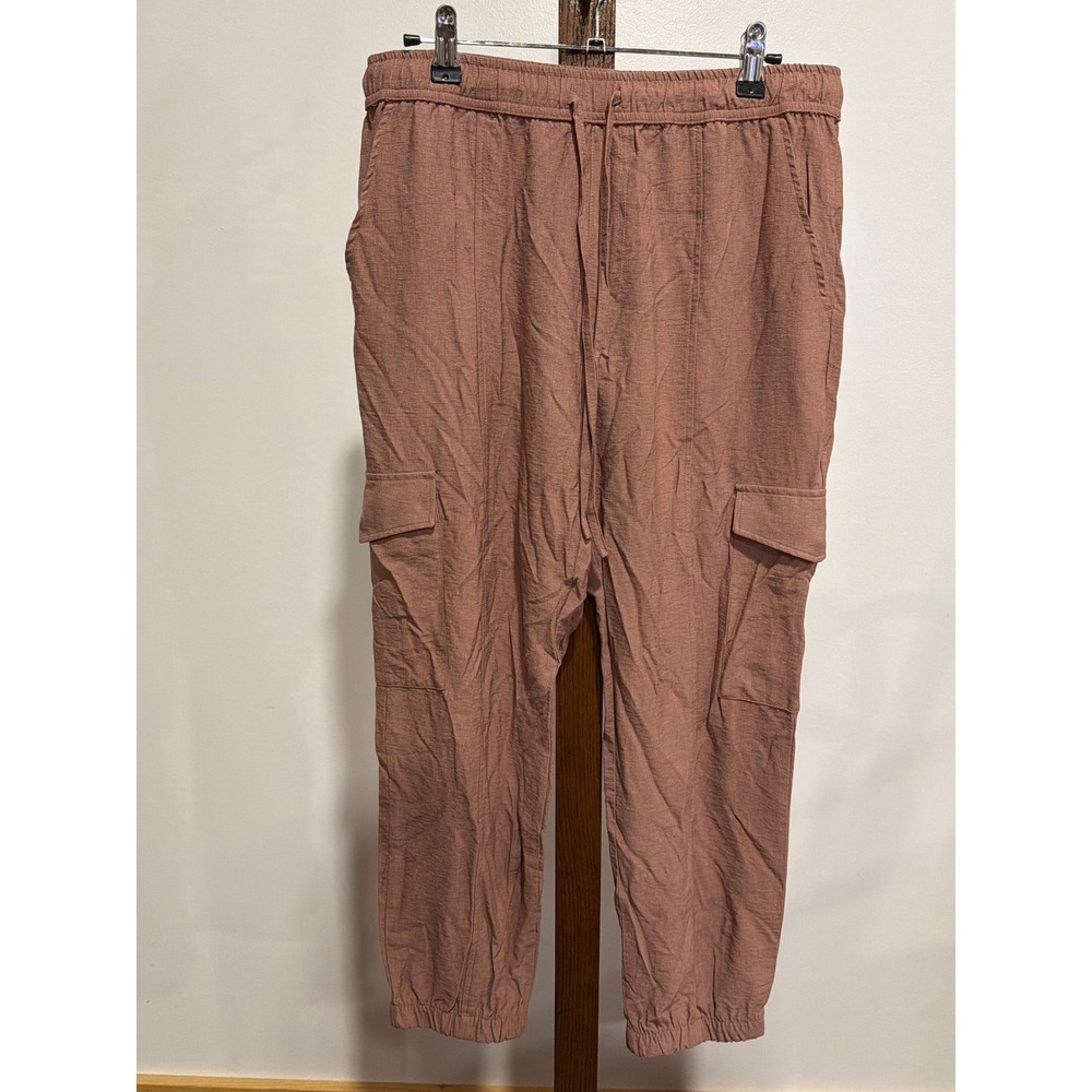 Sanctuary Women Mauve Cargo Jogger Pants Elastic Waist M Boho Utility Minimalist
